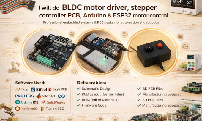 do bldc motor driver, stepper motor controller pcb, arduino esp32 motor control