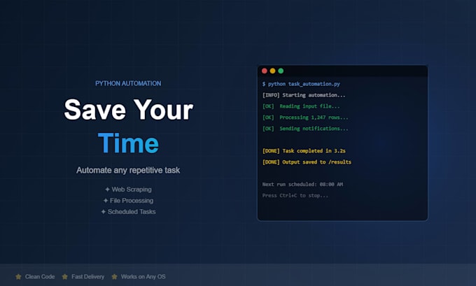 build a python script to automate your repetitive tasks