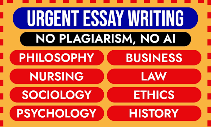 write philosophy, business, law, nursing, ethics, psychology essay