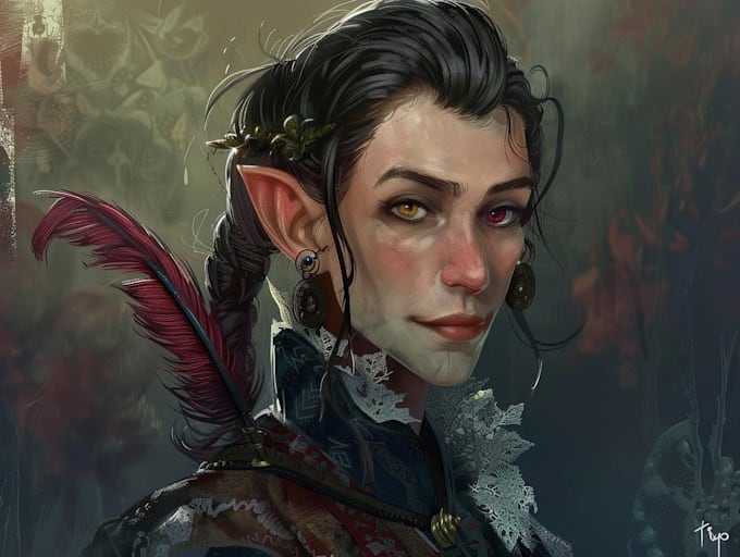paint a dark fantasy portrait