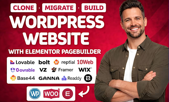 migrate copy clone lovable, replit, durable, v0, wix and build wordpress website