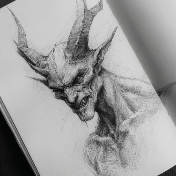 create concept art, illustration,monster art, horror art