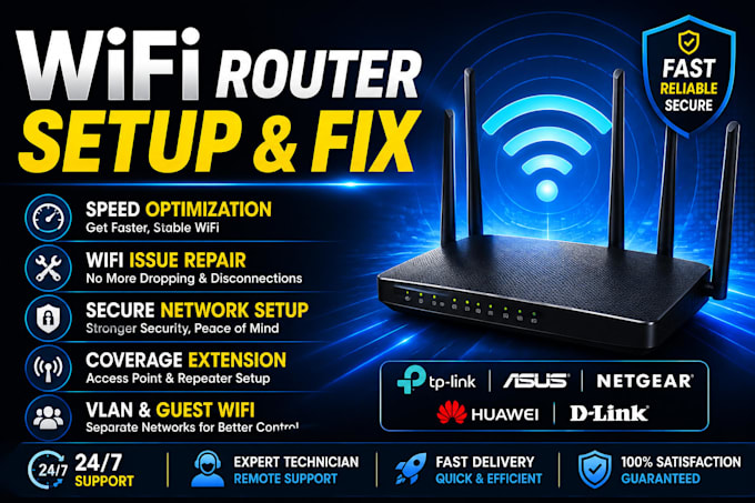 do wifi network setup and remote IT support troubleshooting