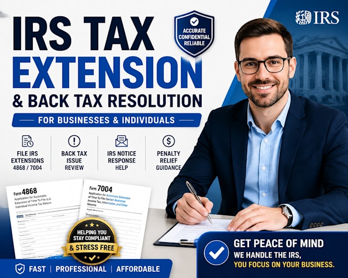help you file irs tax extensions and resolve back tax issues for your business