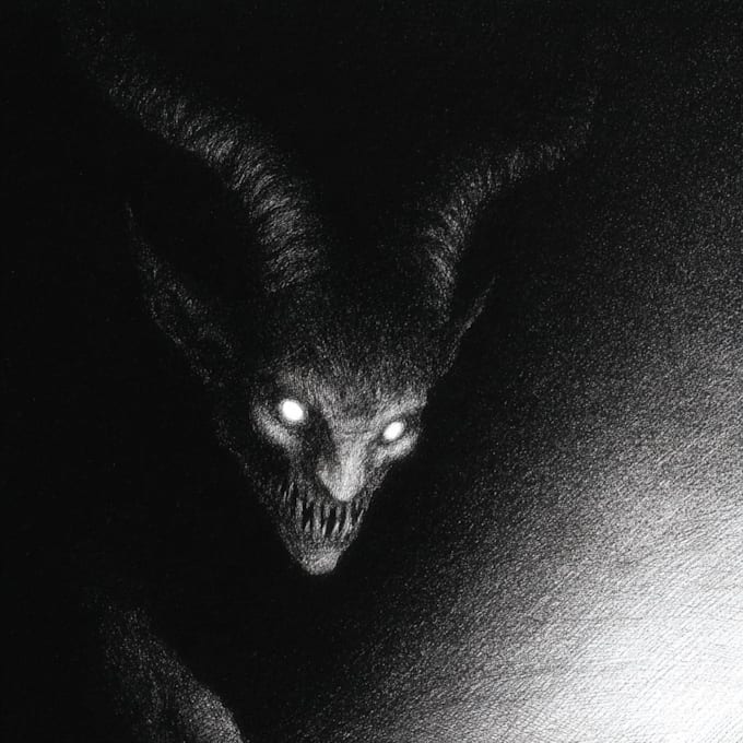 draw scary horror creature and fantasy character concept art