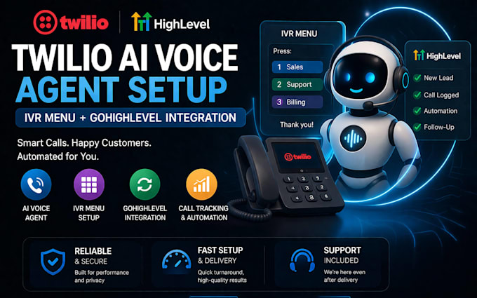 Setup twilio phone system with ai voice agent ivr menu gohighlevel ...
