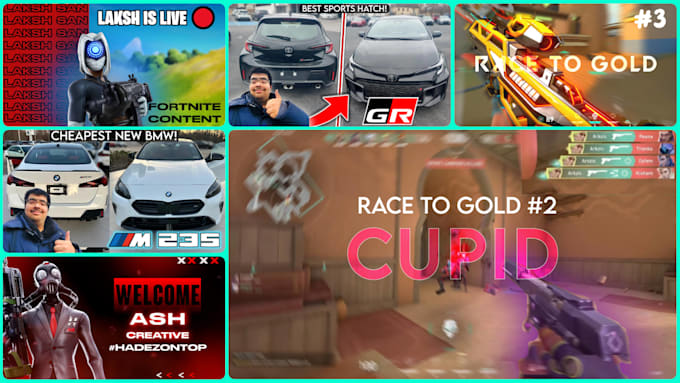 make an attractive, simple youtube video or live thumbnail