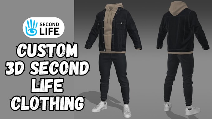 create high quality 3d second life model, 3d clothing, 3d outfit and rig it