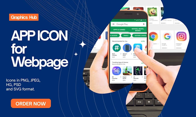 design app icon for webpage and android