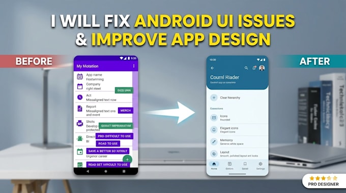 android UI issues and improve app design