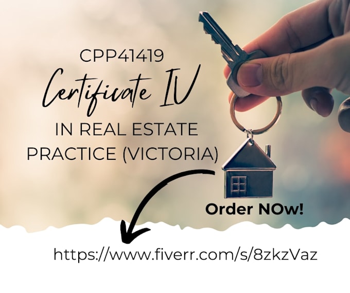 help as a tutor for cpp41419 certificate iv in real estate victoria