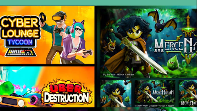 create steam capsule art and game art illustrations