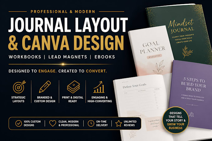 redesign journal layout design canva workbook, lead magnet ebook design