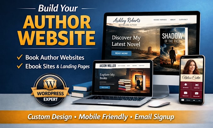 design author website, ebook website, portfolio website, book author website wix