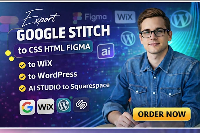export google stitch to CSS HTML stitch studio to wordpress squarespac figma wix