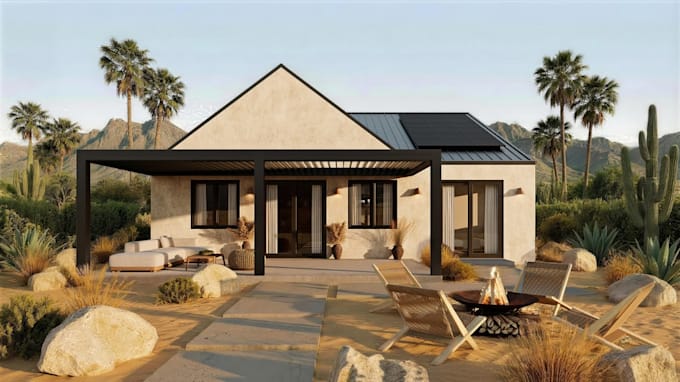 remodel cabin house interior, farm house interior, exterior architecture render