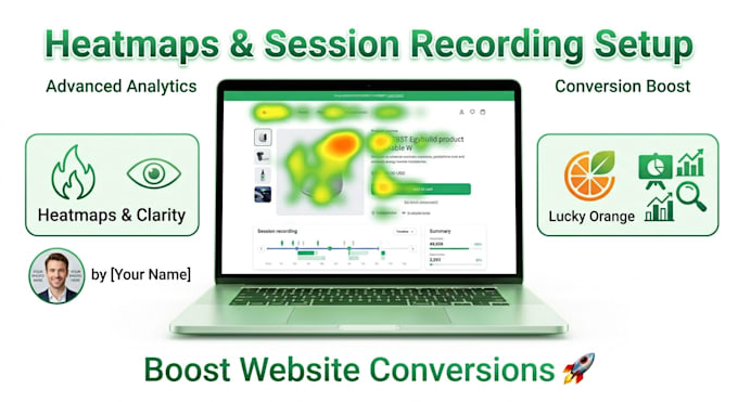 setup lucky orange and microsoft clarity heatmaps analysis, sessions recording