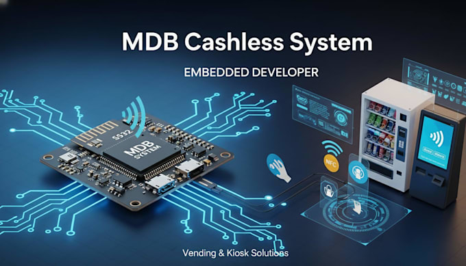 develop embedded mdb cashless system for vending and kiosk machines