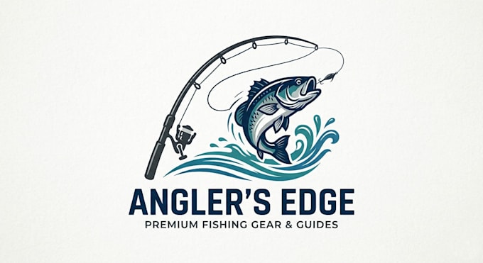 design a creative and professional fishing rod logo
