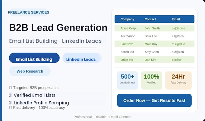 do b2b lead generation, email list, linkedin lead generation
