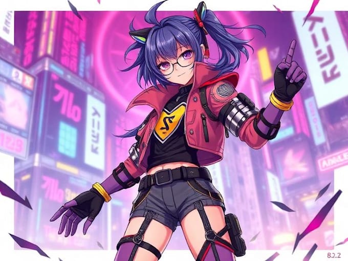 design anime character , cyberpunk character