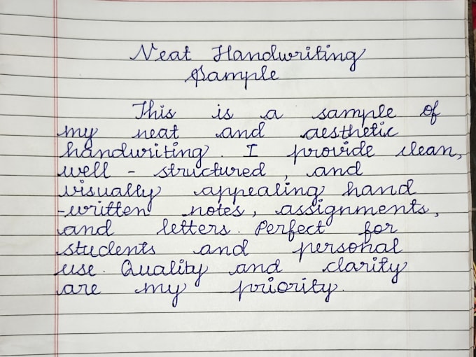 write neat and aesthetic handwritten notes,letters