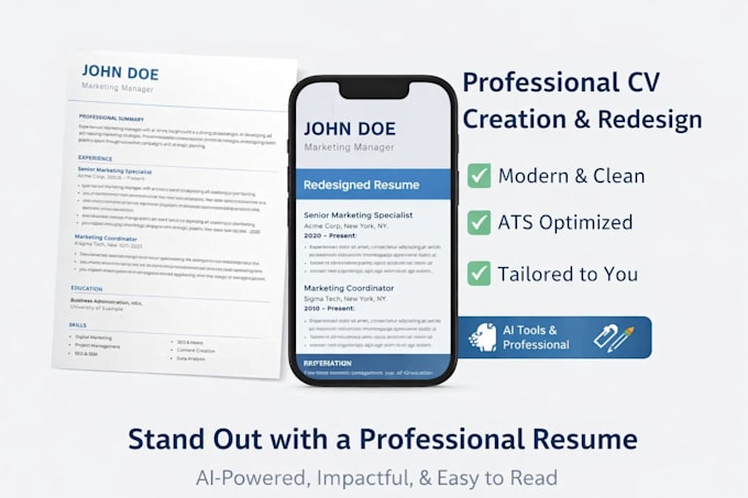 crée un cv professionnel et moderne
