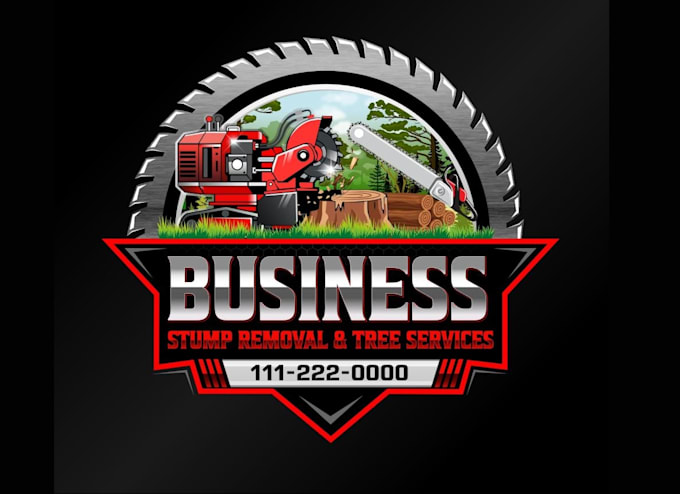 design unique removal service and stump grinding logo