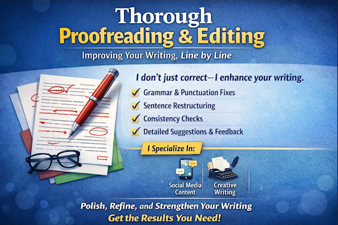 proofread your writings novels short stories etc