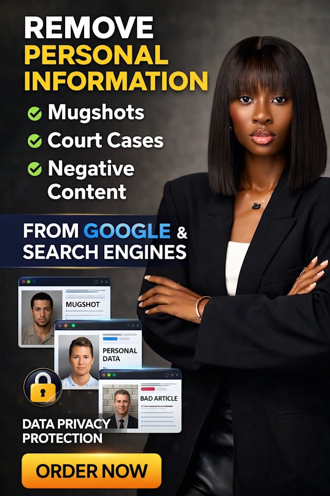 remove personal data, mugshots and negative content from google