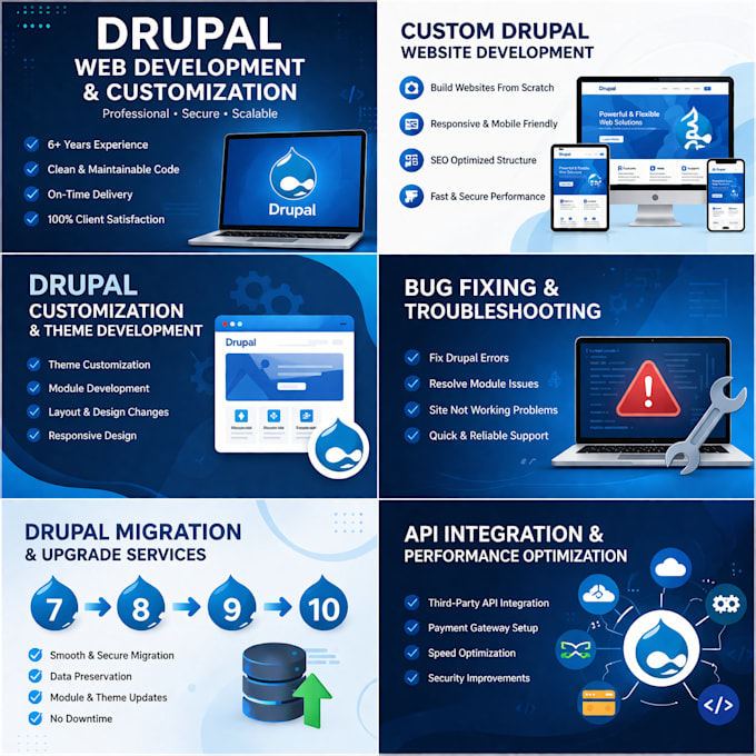 drupal website development, customization, and bug fixing