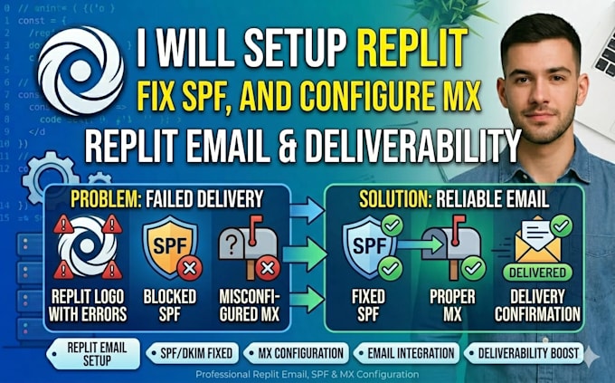 setup replit email fix spf mx email integration