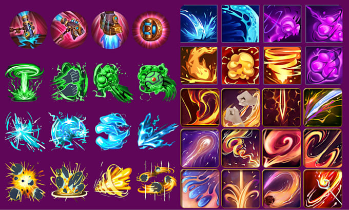 Design hand painted game icons, ability icons, ui icon packs for your ...