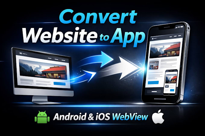 convert website to app for android and ios with webview