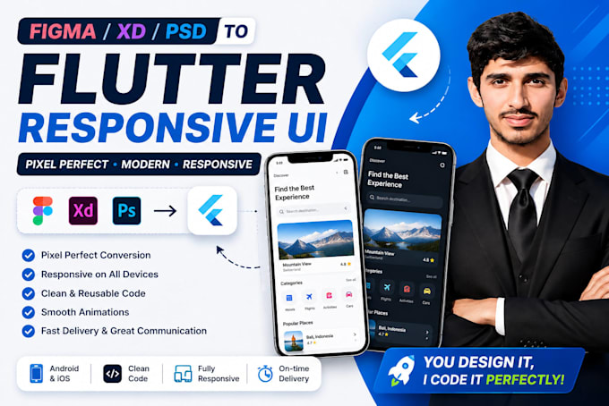 convert figma, xd, PSD to flutter responsive UI