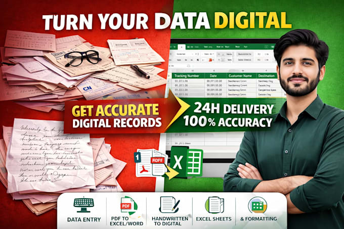 convert scanned or handwritten records into organized excel data