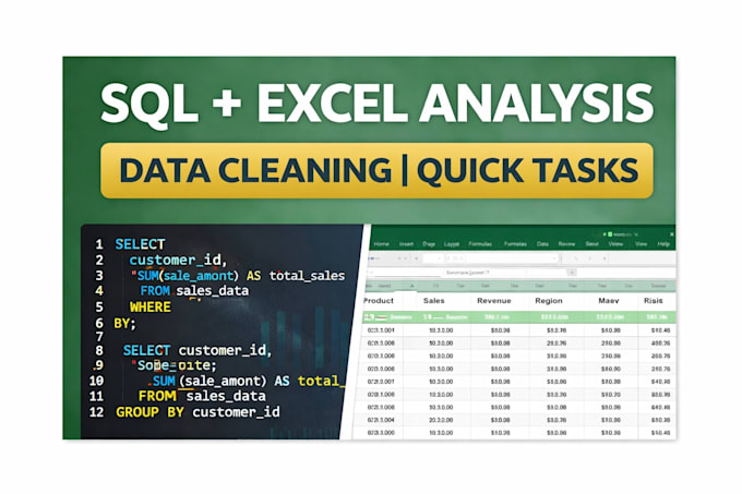do sql queries, data cleaning and excel data analysis
