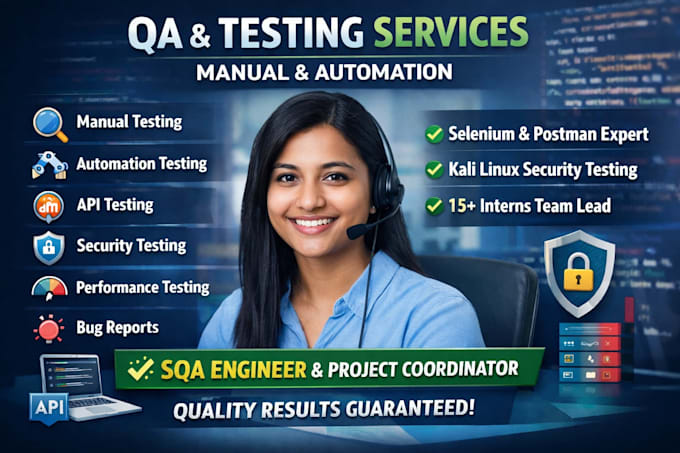 do testing sqa manual and automation testing security and performance testing