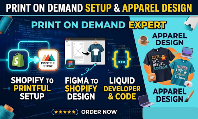 design redesign print on demand pod shopify store website