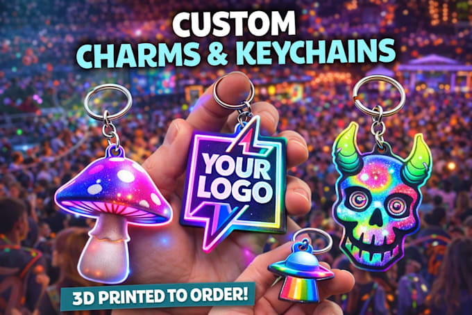 design and 3d print custom charms keychains or accessories