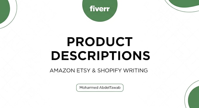 write product descriptions for amazon etsy or shopify store
