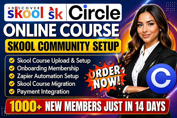 create skool online course content skool community setup and ghl monetization