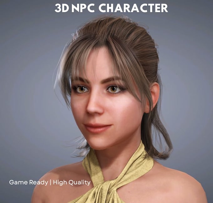 create a game ready realistic npc character for unity and ue5