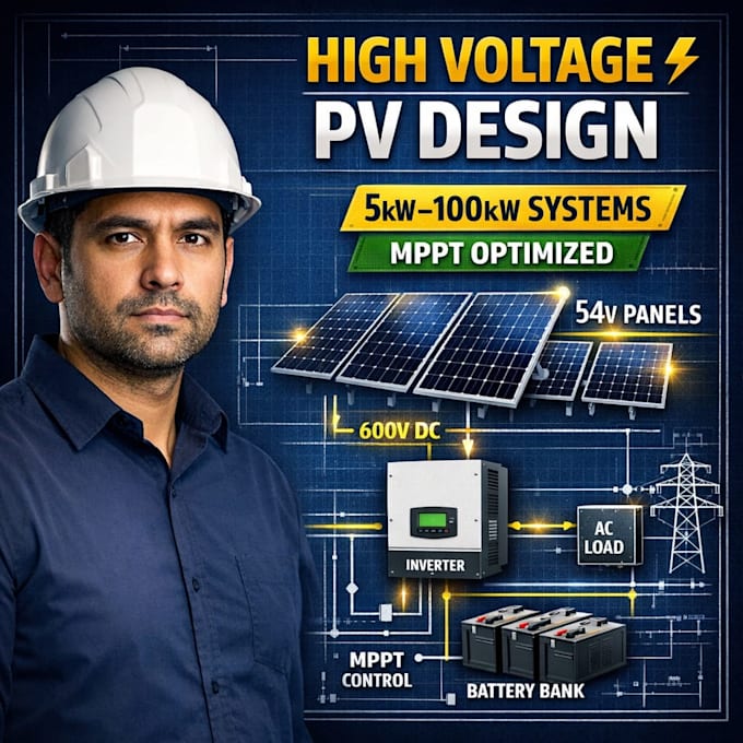 design solar pv system, battery backup, inverter and load calculation