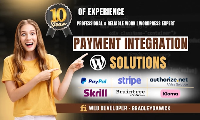 integrate any payment gateway in wordpress website