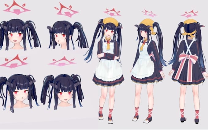 Personalizar avatar de anime mmd pmx para vrchat vtuber con expresiones ...