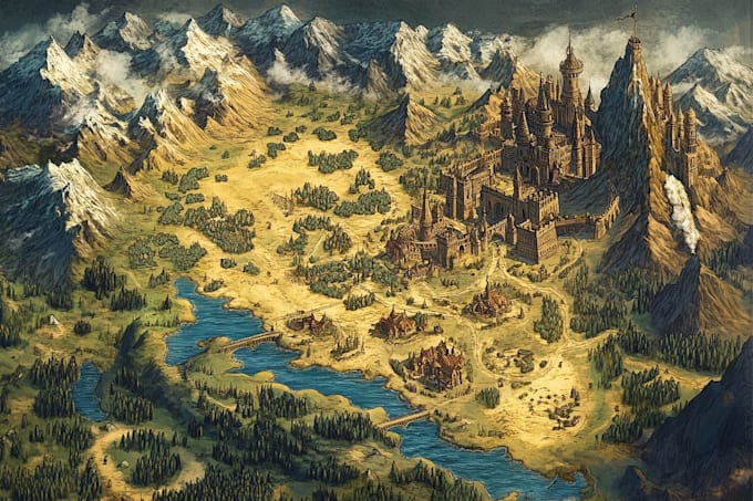 make event, tourist, and fantasy map illustration