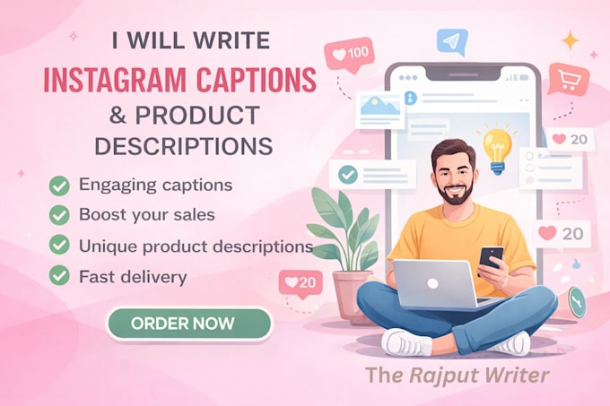 write instagram captions and product descriptions