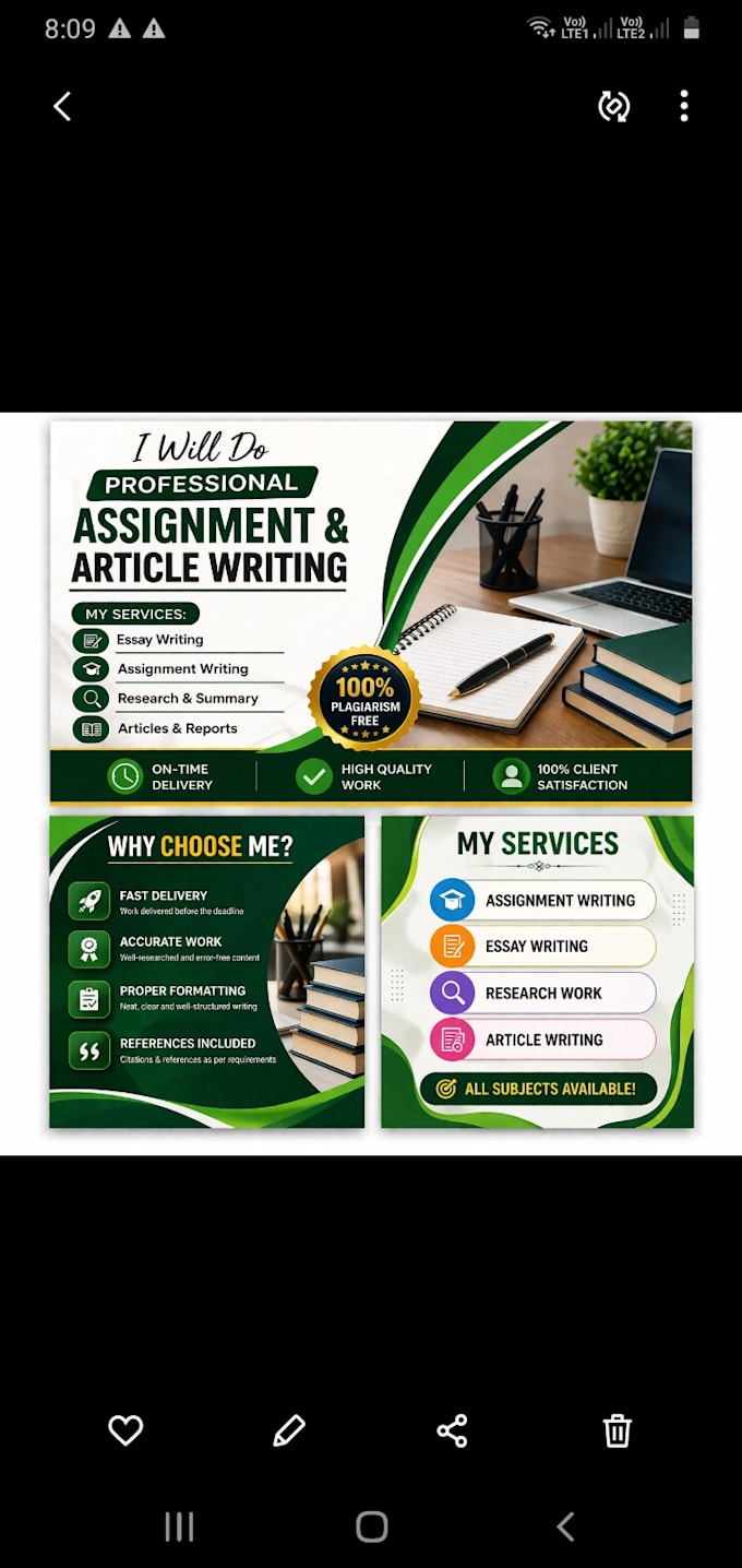 do your assignments and typing work professionally