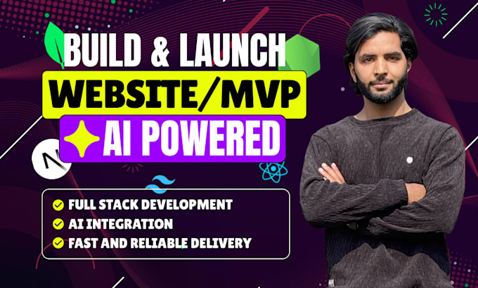 build custom ai powered full stack website as front end backend developer